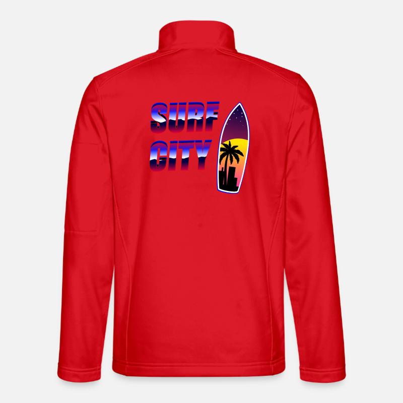 Surfer Stadt Retro - Unisex Softshelljacke - Rot