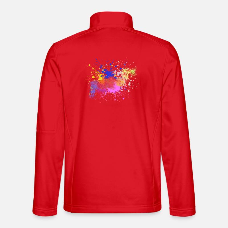 Farbige Farbspritzer Kunst Design - Unisex Softshelljacke - Rot