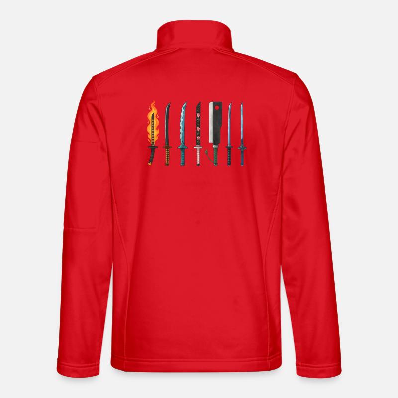 Anime Swords Collection Design - Unisex Softshell Jacket - red