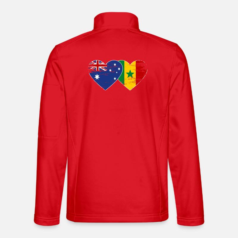 Australien Senegal Flagge Herz - Unisex Softshelljacke - Rot