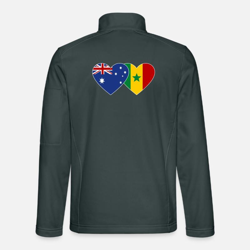 Australia Senegal Flag Heart Unisex Softshell Jacket