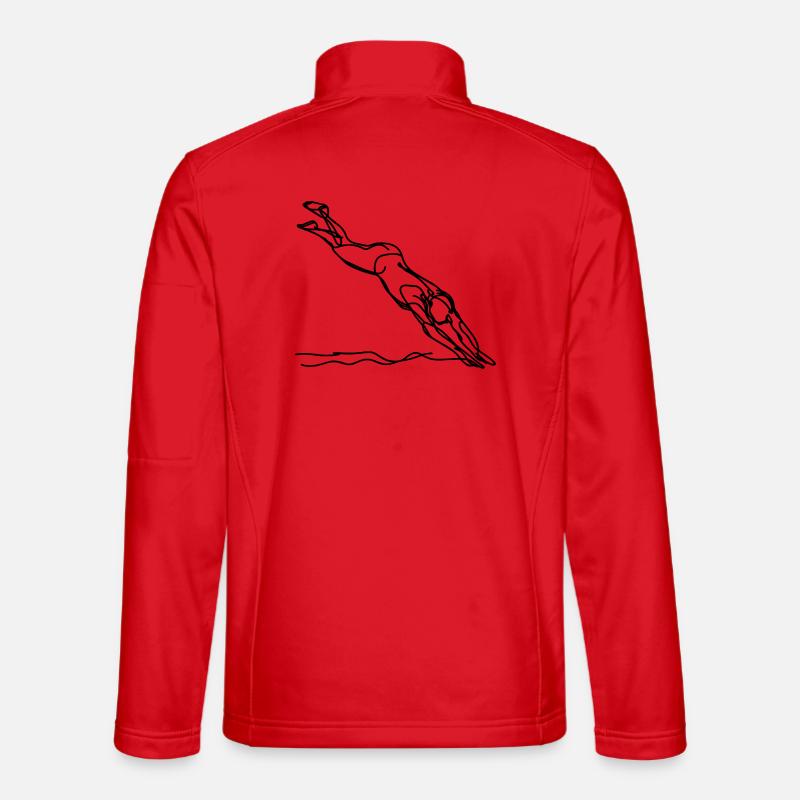 Swimming Graphics - Unisex Softshell Jacket - red