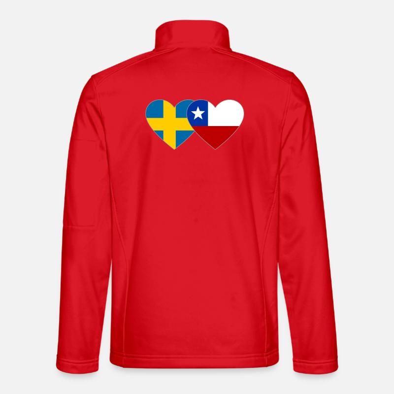 Schweden Chile Flagge Herz - Unisex Softshelljacke - Rot