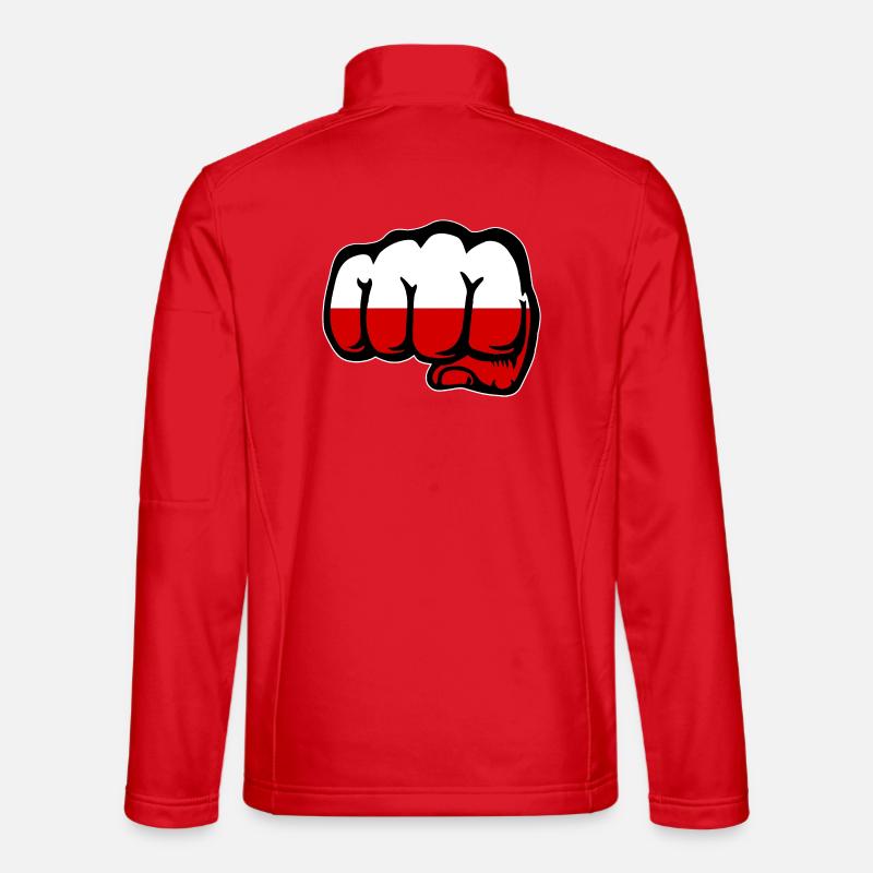 Polen Faust Flagge - Unisex Softshelljacke - Rot