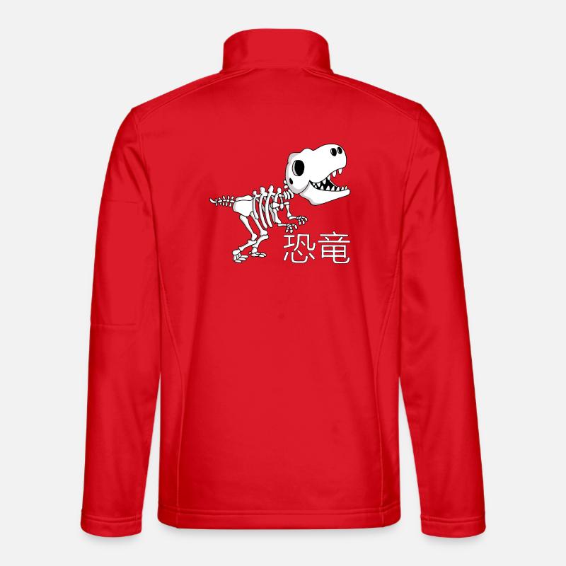 T Rex Skeleton Dinosaur - Unisex Softshell Jacket - red