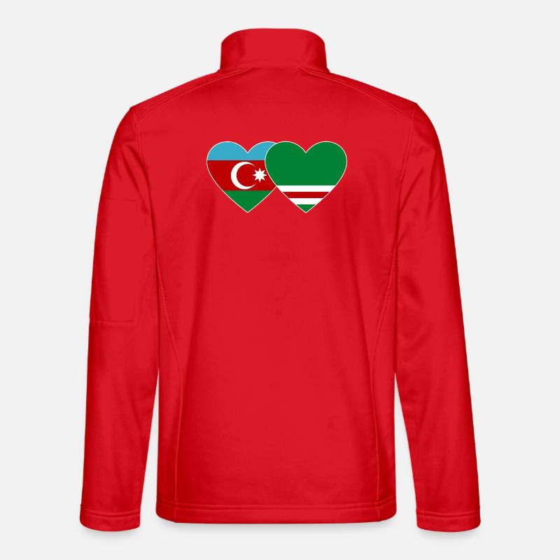 Aserbaidschan Tschetschenien Flagge Herz - Unisex Softshelljacke - Rot