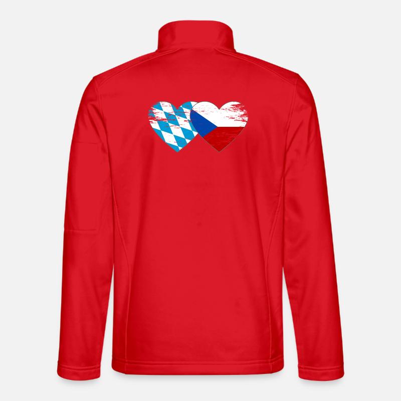 Bavaria Czech Republic Flag Heart - Unisex Softshell Jacket - red
