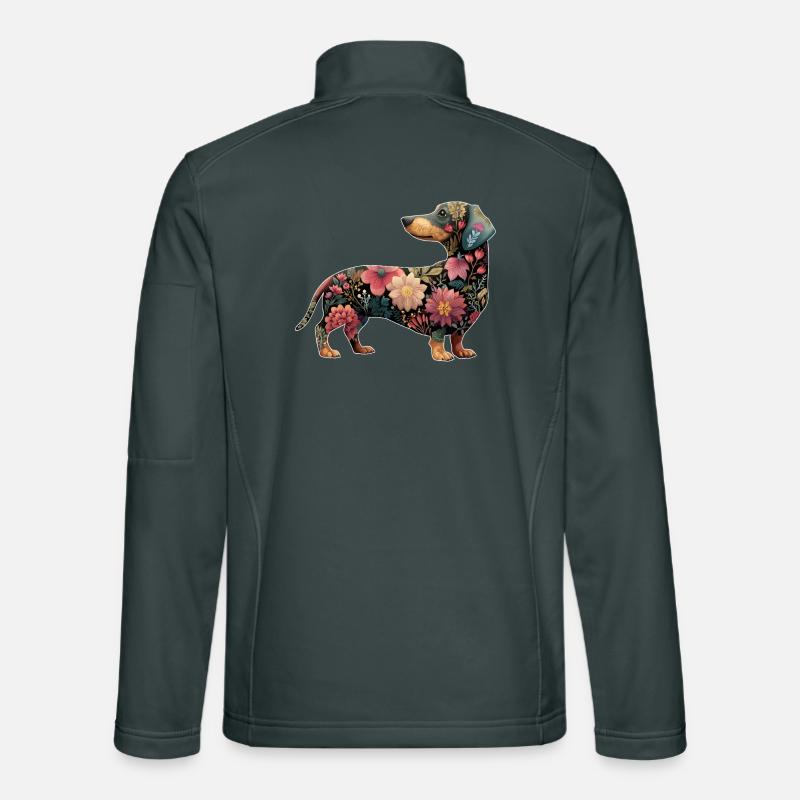 Teckel Teckel Fleurs Florales Veste en tissu softshell Unisexe