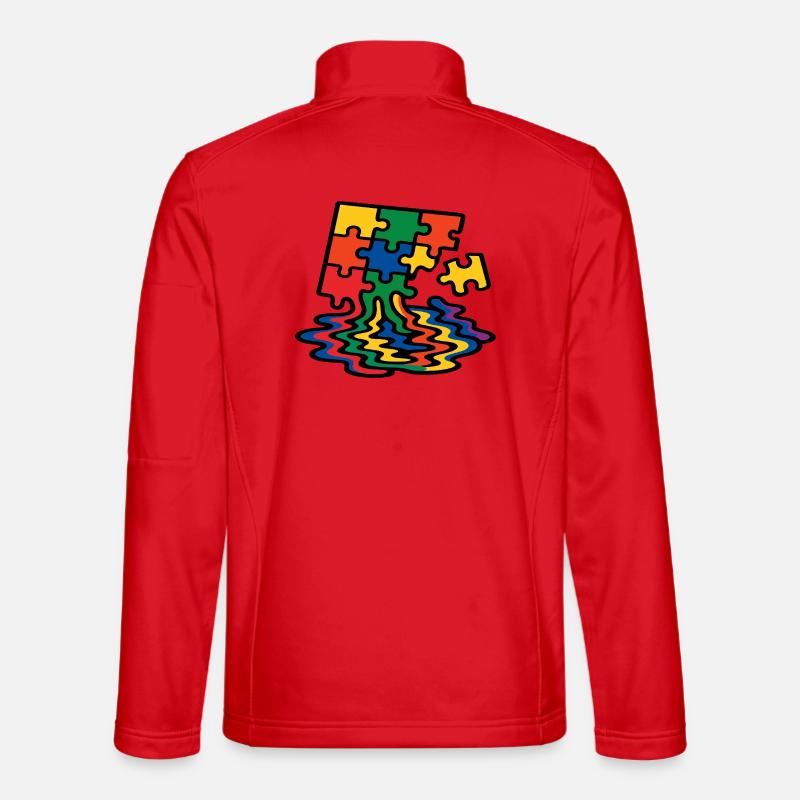 Rainbow Puzzle Tree Splash Unisex Softshell Jacket
