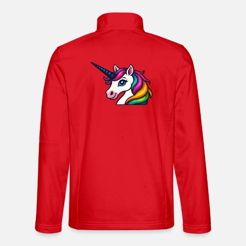 Strahlendes Regenbogen-Einhorn - Unisex Softshelljacke - Rot