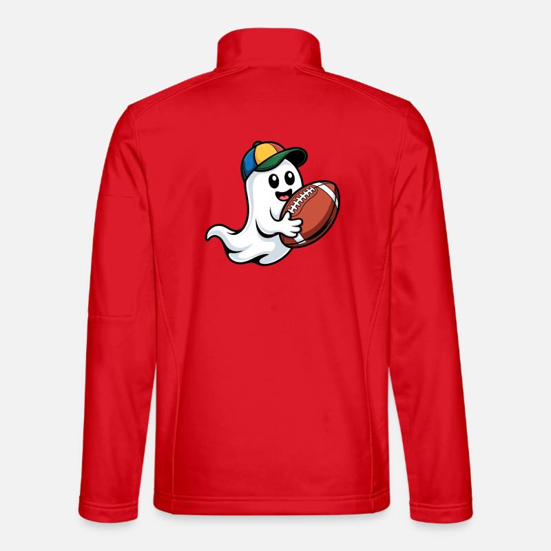Ghost with football and cap - Unisex Softshell Jacket - red