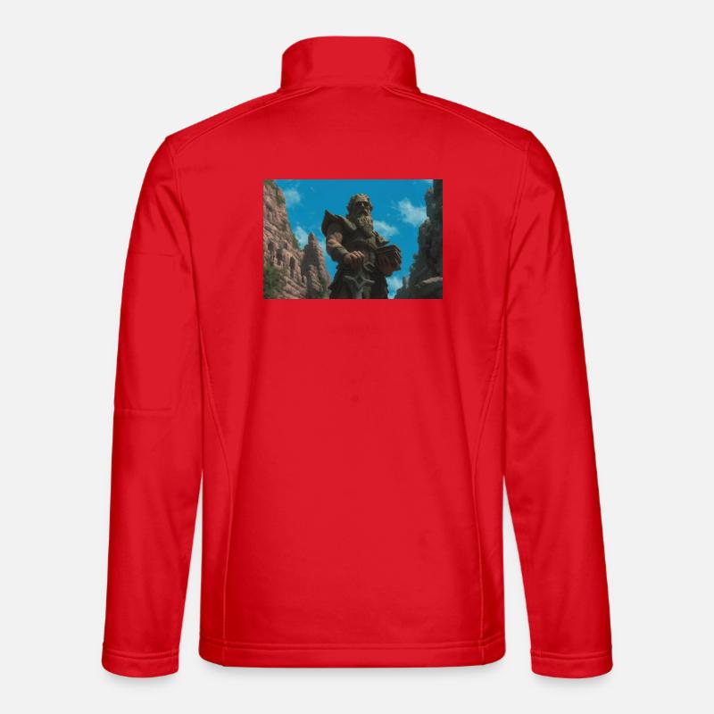Illustration einer Fantasielandschaft - Unisex Softshelljacke - Rot