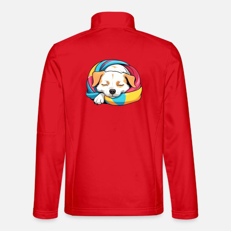 Schlummernder Welpe Regenbogen Schal - Unisex Softshelljacke - Rot