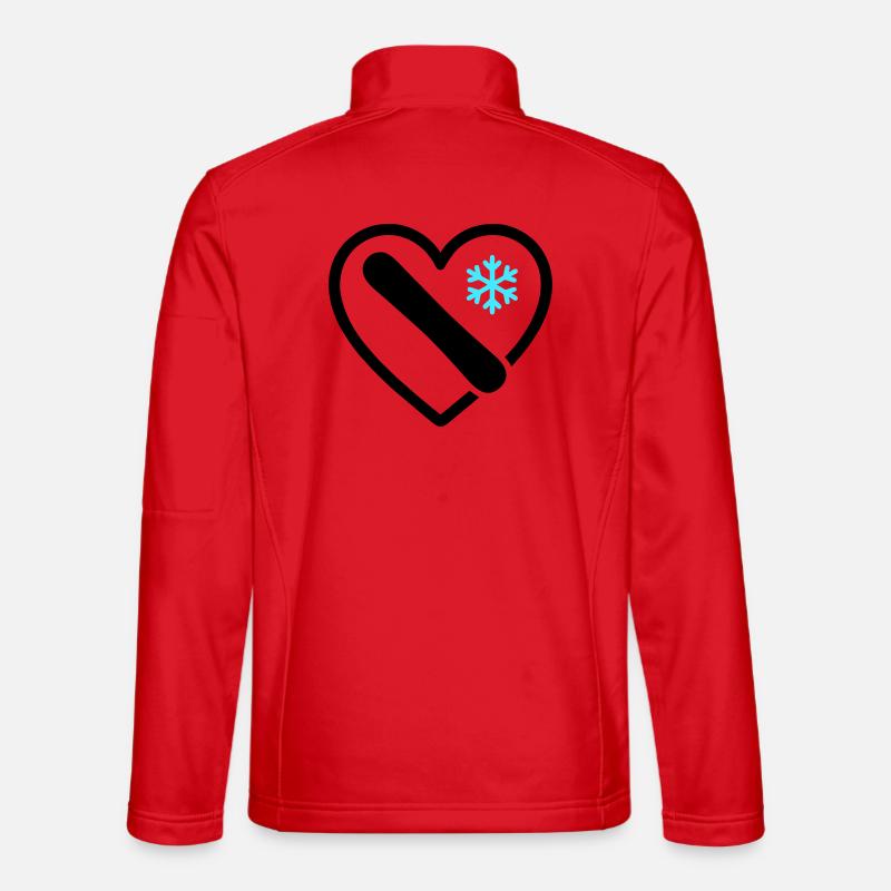 Snowboard Herz Berg Schnee Winter - Unisex Softshelljacke - Rot