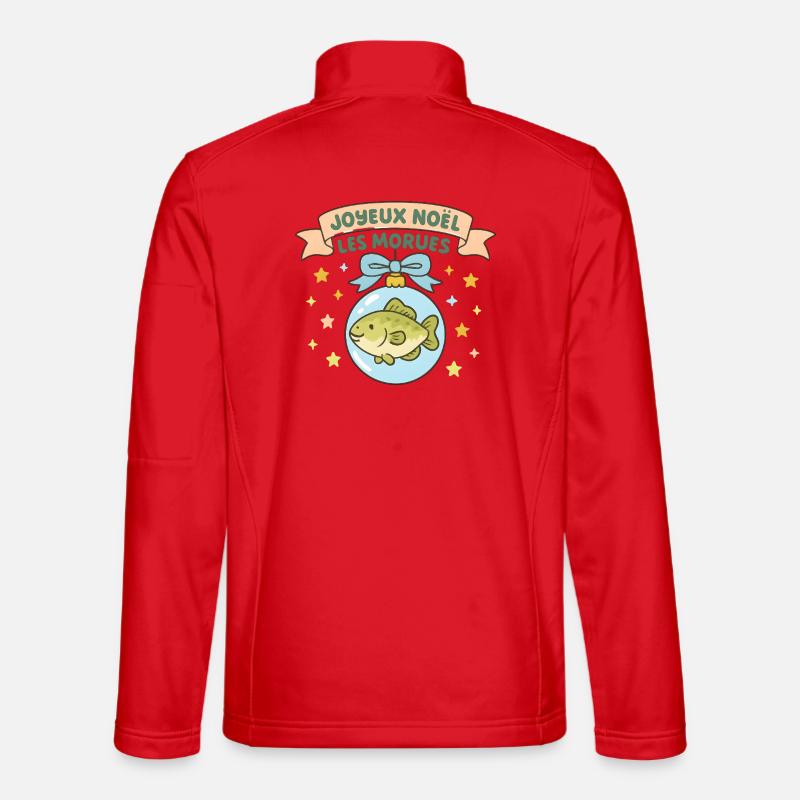 Noël Morues dans Boule Poisson - Veste en tissu softshell Unisexe - rouge