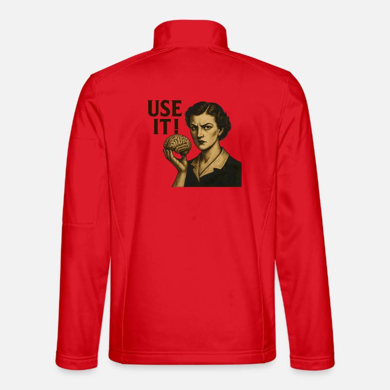 Brain Motif Retro - Unisex Softshell Jacket - red