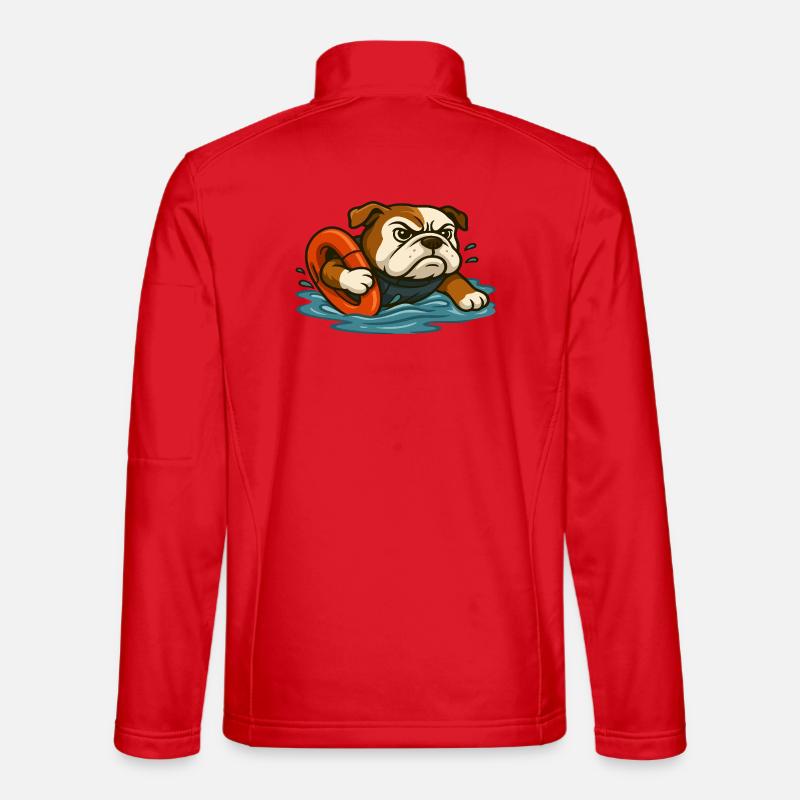 Rescue Bulldog-Maskottchen mit Wasserring - Unisex Softshelljacke - Rot