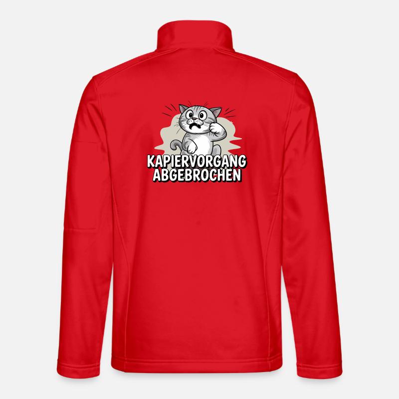 Kapiervorgang abgebrochen – Katze verwirrt Unisex Softshelljacke