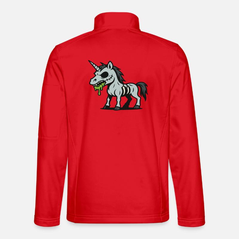 Zombie-Einhorn mit Schleim und dunklen Knochen Unisex Softshelljacke