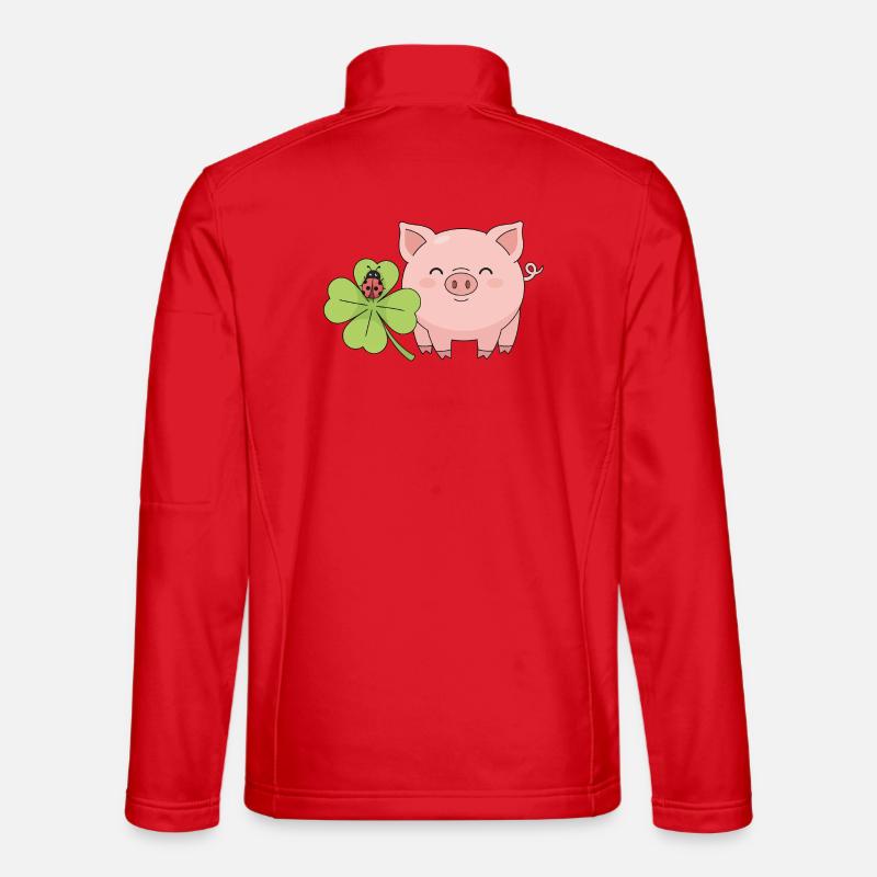 Lucky Pig Clover Ladybug - Unisex Softshell Jacket - red