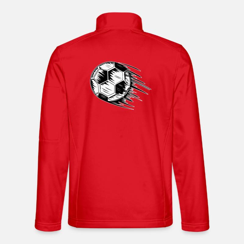 Fußball in Flug - Unisex Softshelljacke - Rot
