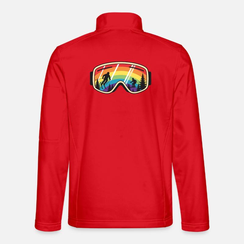 Skibrille Regenbogenberg - Unisex Softshelljacke - Rot
