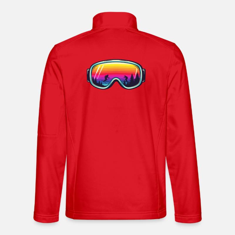 Ski Goggles Sunset Forest - Unisex Softshell Jacket - red