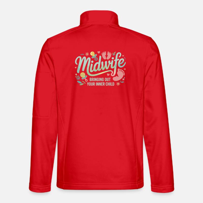 Midwife Inner Child Bloom - Unisex Softshell Jacket - red