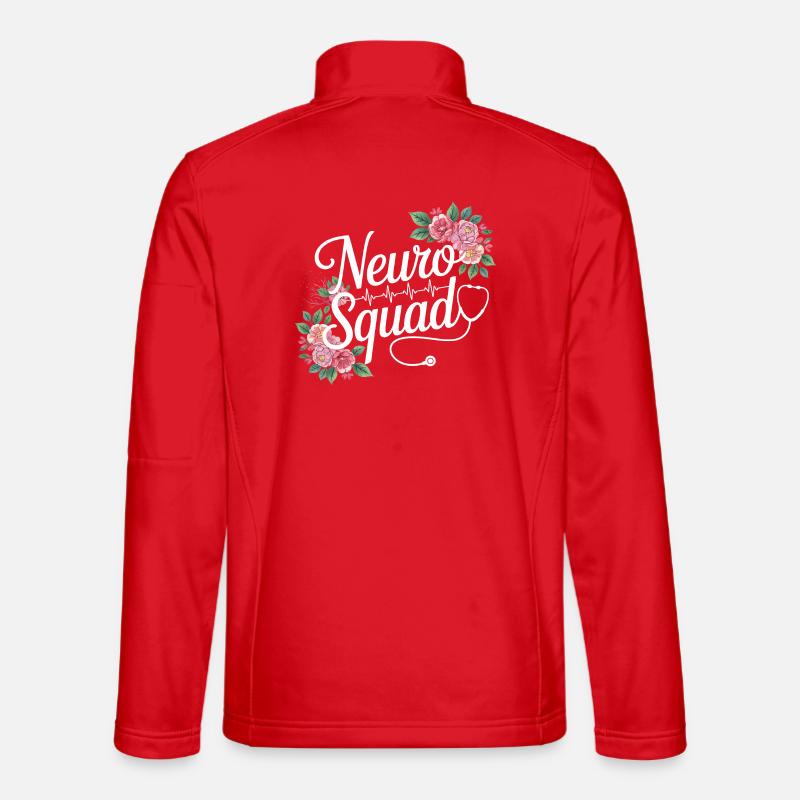 Neuro Squad Floral Medics - Unisex Softshell Jacket - red