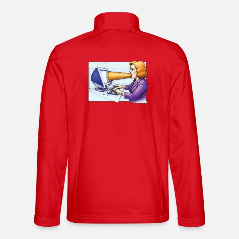 COMPUTER ADDICT WOMAN - geek & scifi - Unisex Softshell Jacket - red