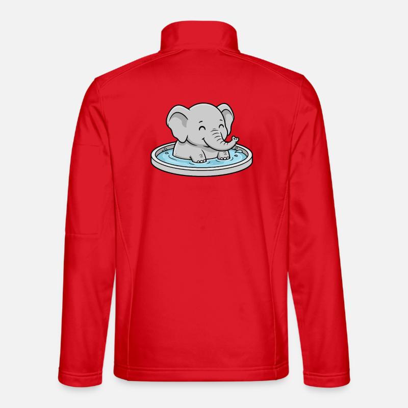 Elefant im Planschbecken - Unisex Softshelljacke - Rot