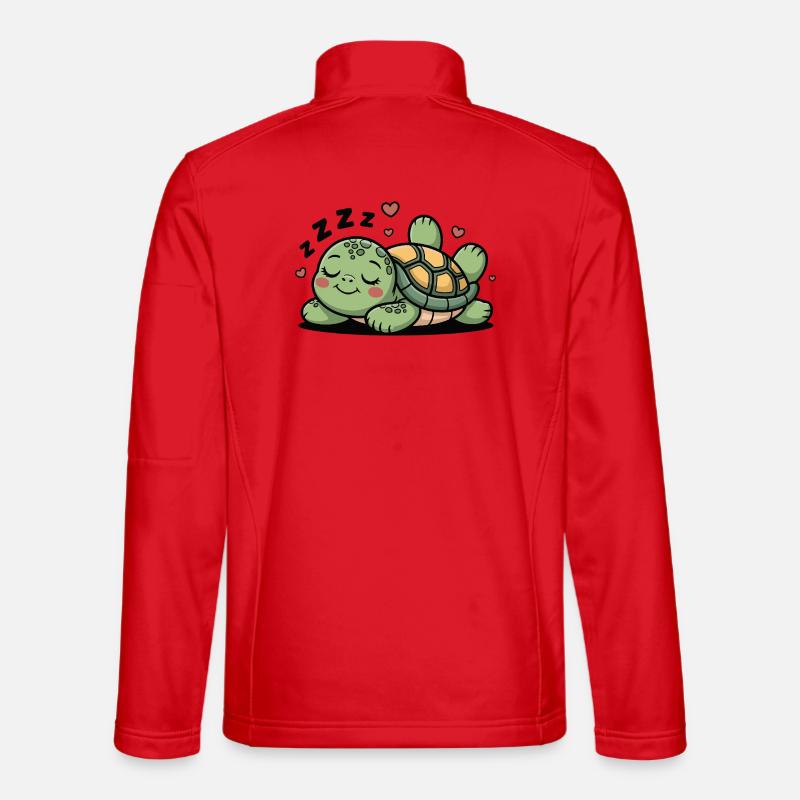 Kuschelschildkröte im Schlummer - Unisex Softshelljacke - Rot
