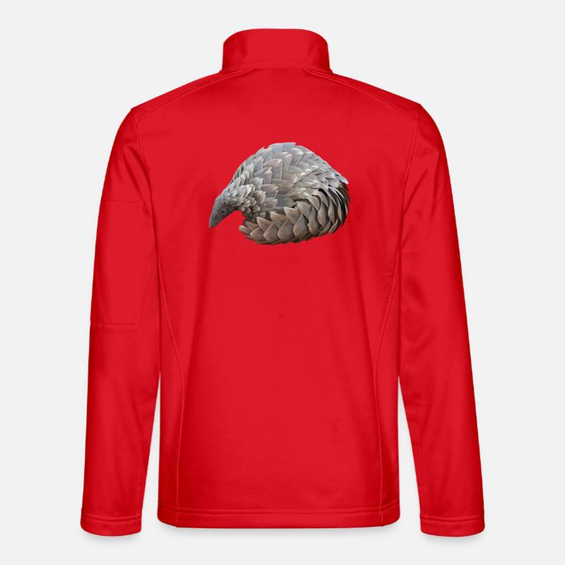 Handgezeichnete Pangolin - Unisex Softshelljacke - Rot