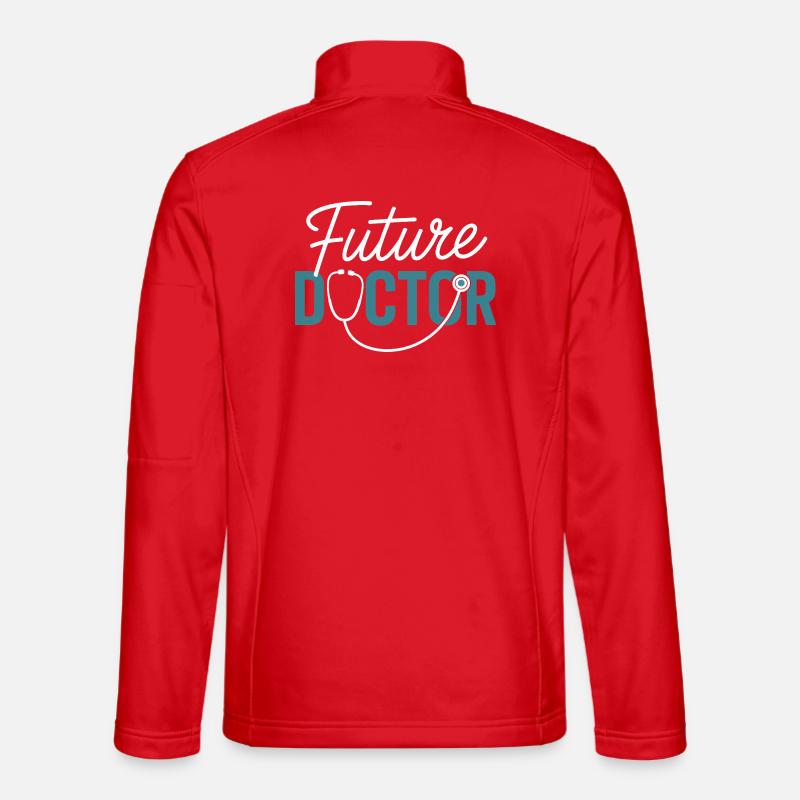 Zukunftsarzt Stethoskop-Design - Unisex Softshelljacke - Rot