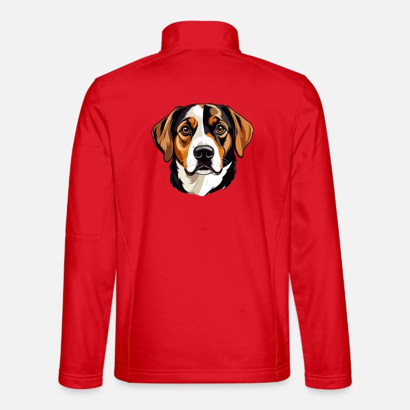 Beagle Kopf Vektorillustration - Unisex Softshelljacke - Rot