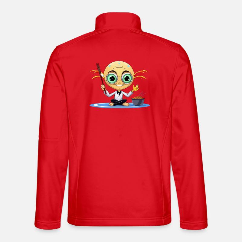 Zen Extraterrestrial Meditator - Unisex Softshell Jacket - red