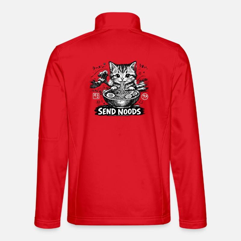 Ramen Cat Kanagawa - Unisex Softshell Jacket - red