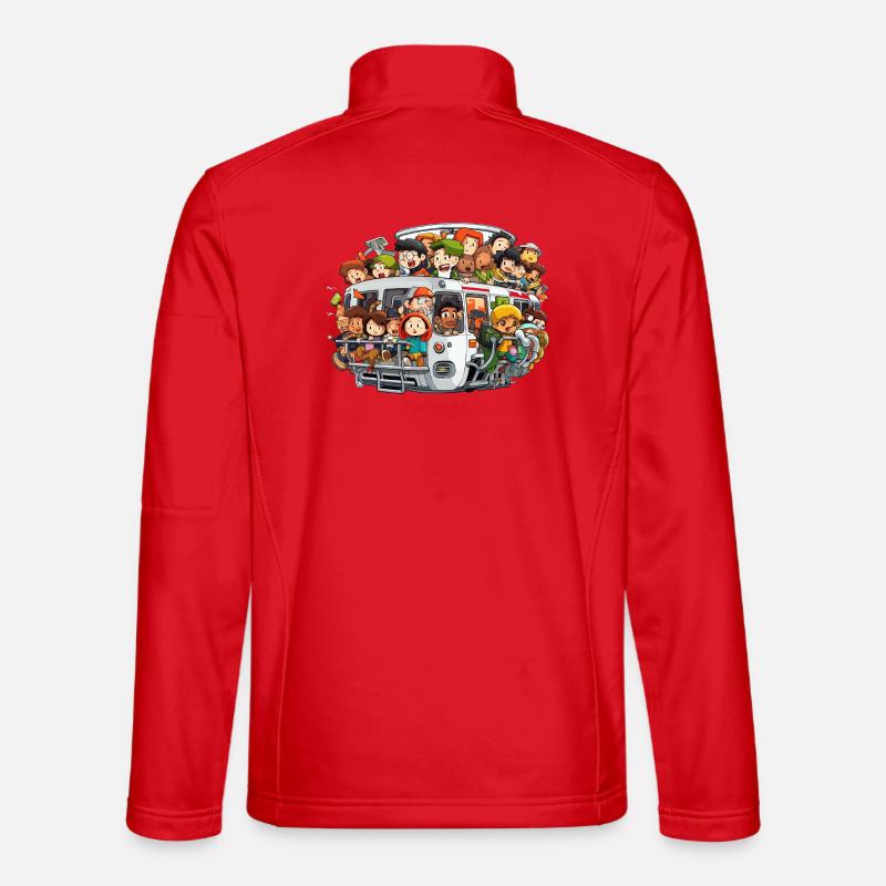 Scène colorée du bus Veste en tissu softshell Unisexe