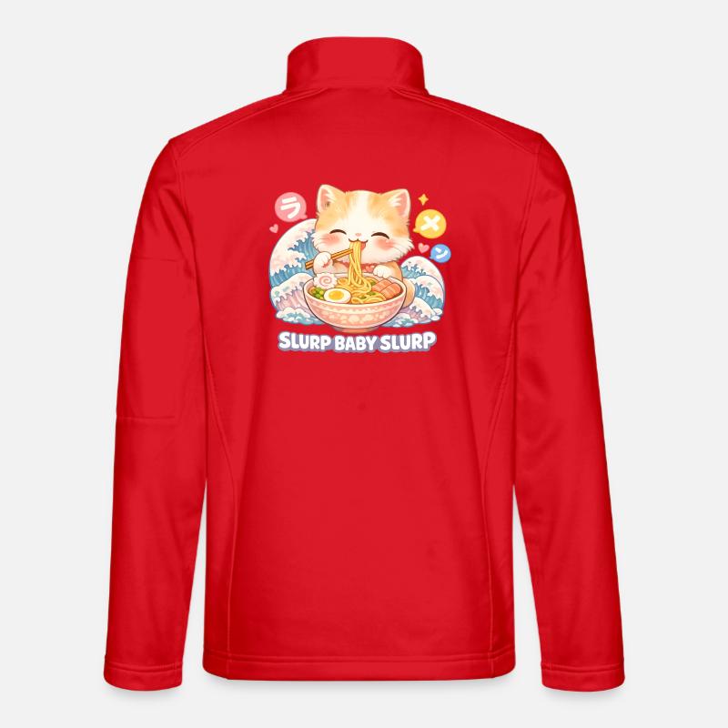 Katzen ramen - Unisex Softshelljacke - Rot
