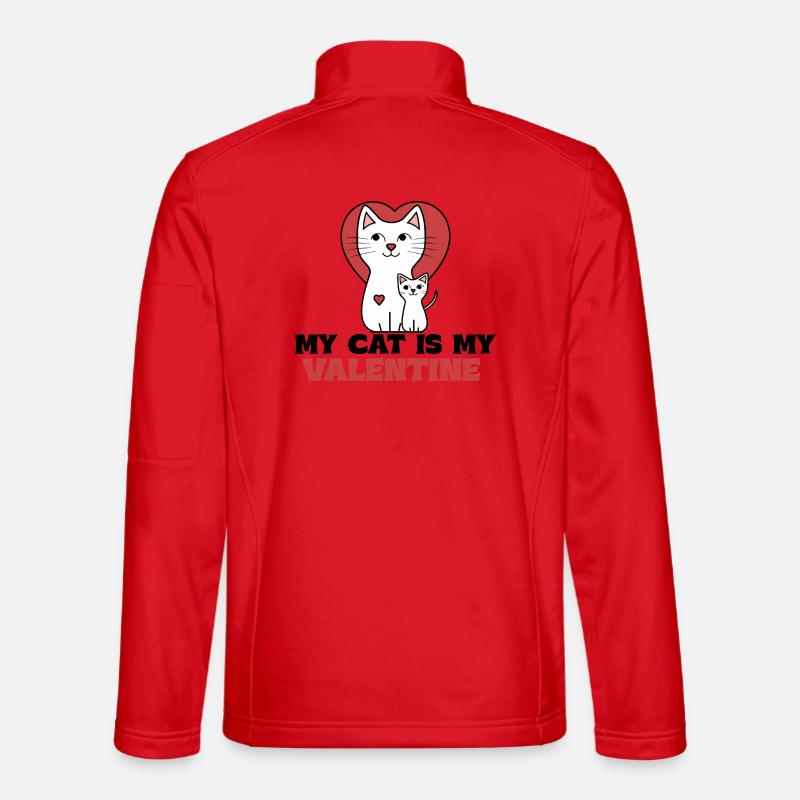 Katzenherz Valentinsduo - Unisex Softshelljacke - Rot
