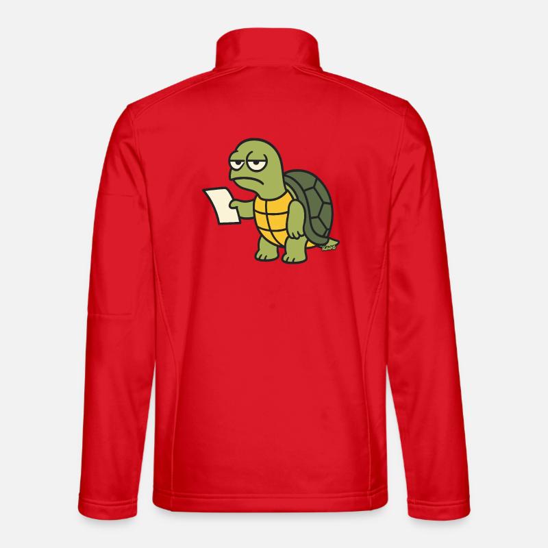 Langsame Schildkröte mit Papier Unisex Softshelljacke