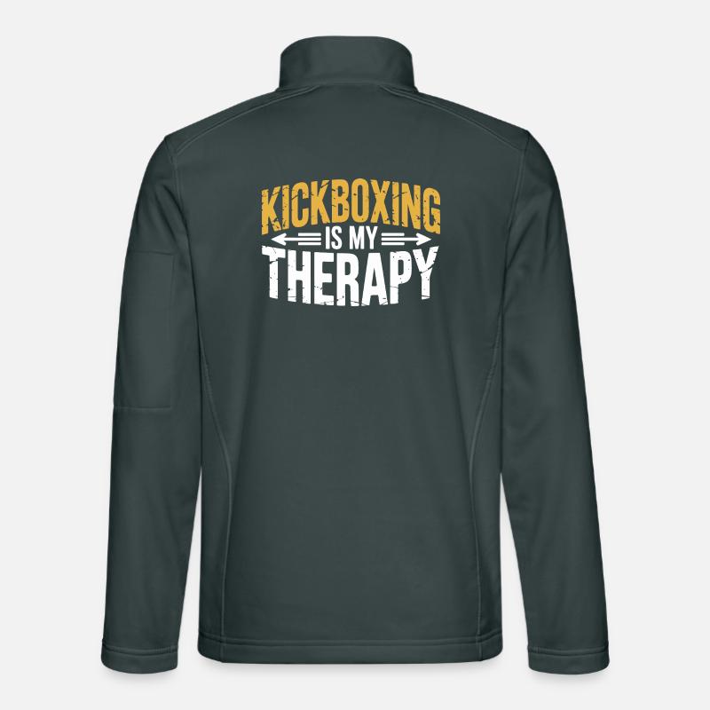 Kickboxing is my therapy Unisex Softshell Jacket