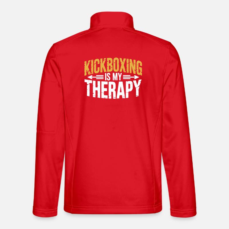 Kickboxing Ist Meine Therapie - Unisex Softshelljacke - Rot