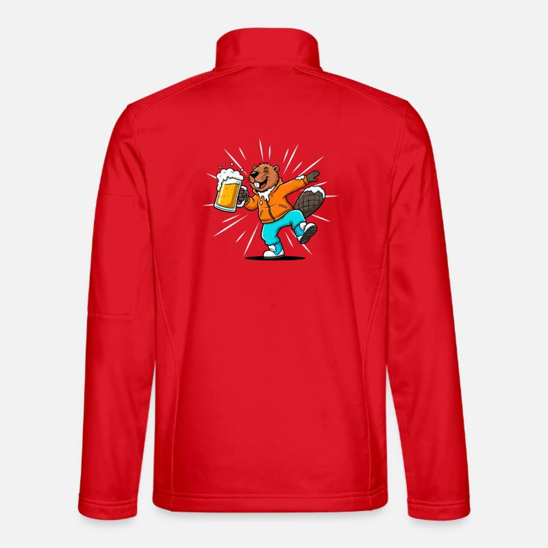 Celebrating Beaver with Beer Après-Ski Party - Unisex Softshell Jacket - red