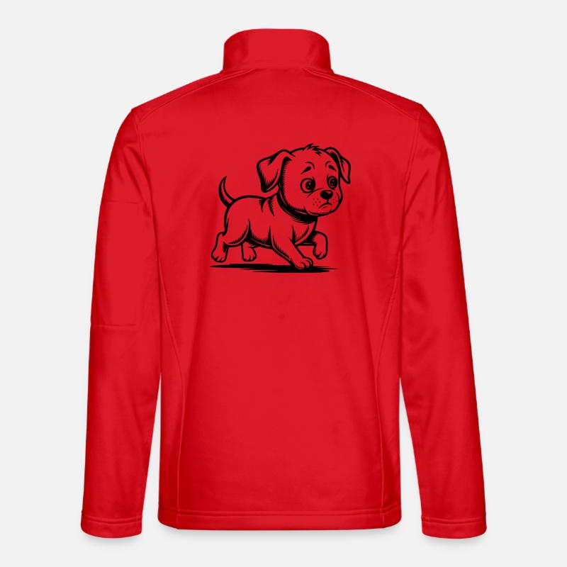 Running Dog Running Puppy Dog Walk - Unisex Softshell Jacket - red