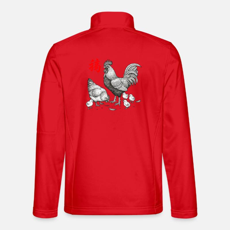 Hühnerhaltung Asiatisch - Unisex Softshelljacke - Rot