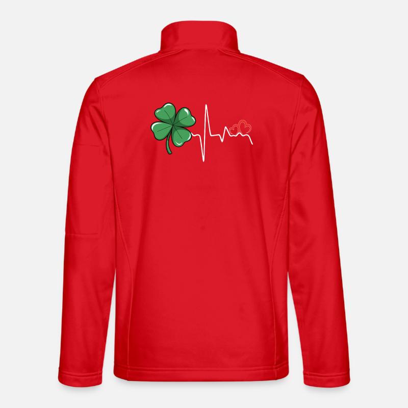 Rythme cardiaque du trèfle - Veste en tissu softshell Unisexe - rouge