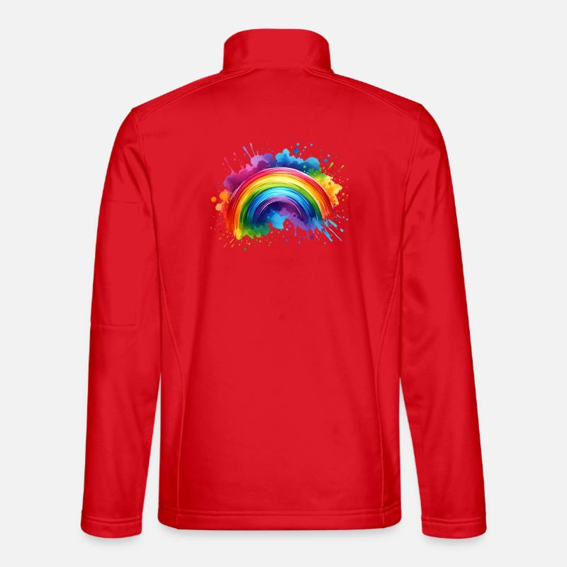 Regenbogen Watercolor Wasserfarben bunt - Unisex Softshelljacke - Rot