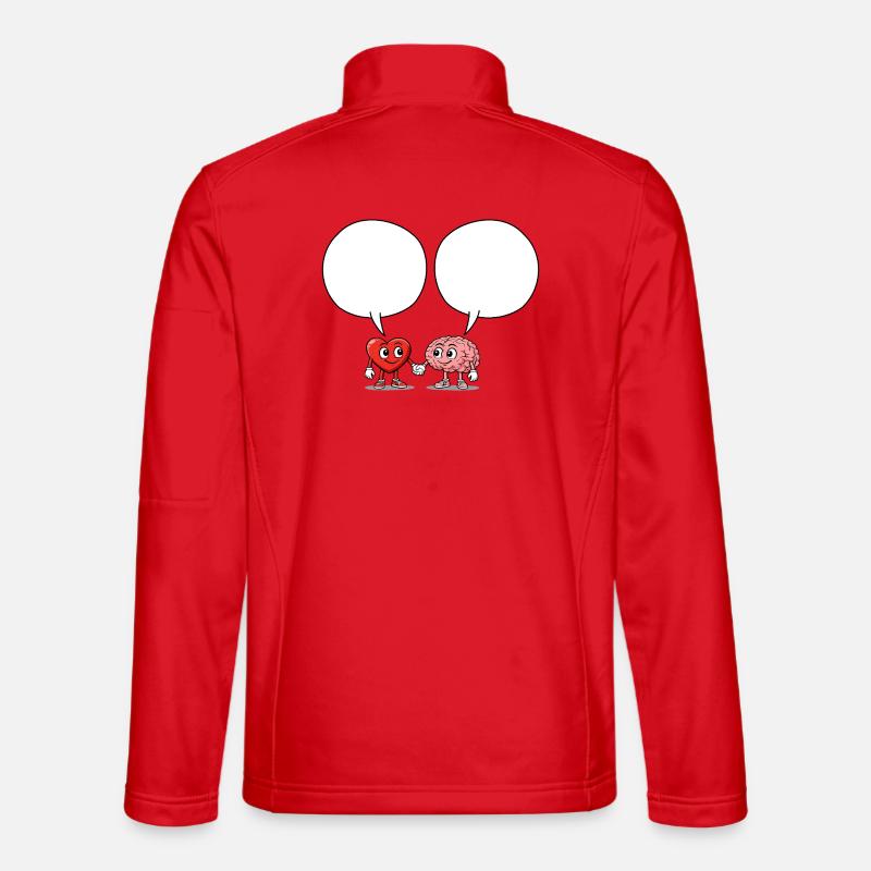 Herz_und_Gehirn_Sprechblase_Liebe - Unisex Softshelljacke - Rot