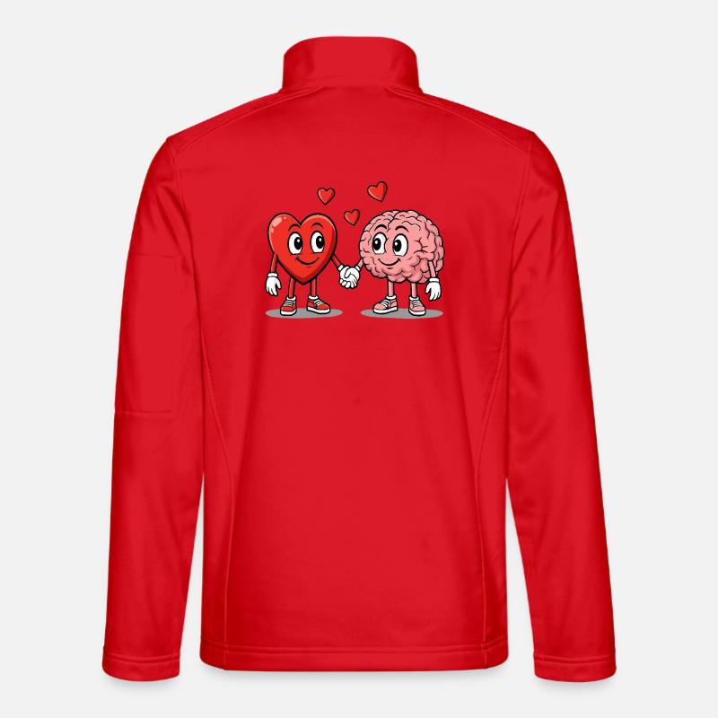 Heart and Brain Connected - Unisex Softshell Jacket - red